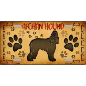 Afghan Hound Metal License Plate