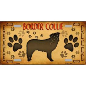 Border Collie Metal License Plate