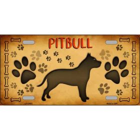 Pitbull Terrier Metal License Plate