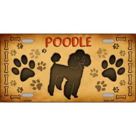 Poodle Metal License Plate