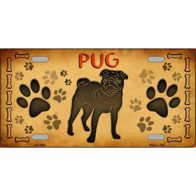 Pug Metal License Plate