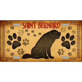 Saint Bernard Metal License Plate