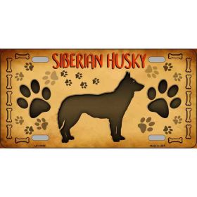 Siberian Husky Metal License Plate