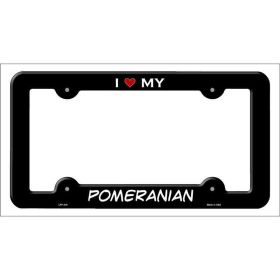Pomeranian Metal License Plate Frame