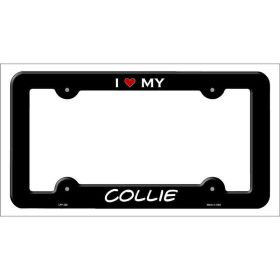 Collie Metal License Plate Frame