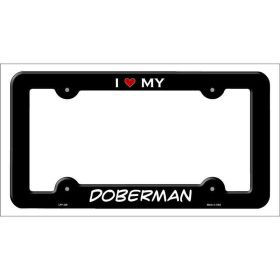 Doberman Metal License Plate Frame
