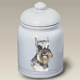 Schnauzer - Grey - Cropped - Best of Breed Ceramic Treat Jars
