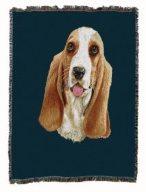 Basset Hound Cotton Woven Throw