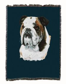 Bulldog Cotton Woven Throw