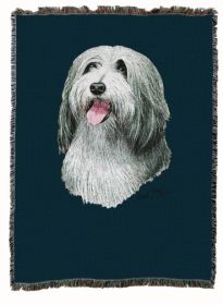 Bearded Collie Cotton Throw