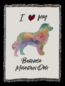 Bernese Mountain Dog Splash Cotton Woven Throw