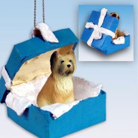 Briard - Blue Gift Box Ornament