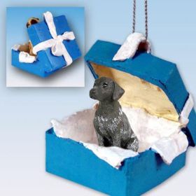 German Shorthaired Pointer - Blue Gift Box Ornament