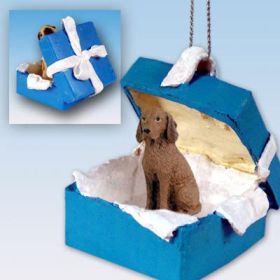 Vizsla - Blue Gift Box Ornament