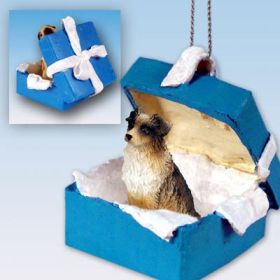 Australian Shepherd - Brown - Blue Gift Box Ornament