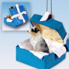 Australian Shepherd - Blue - Docked - Blue Gift Box Ornament