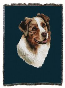 Australian Shepherd Cotton Woven Throw