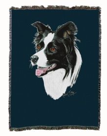 Border Collie Cotton Woven Throw