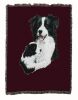 Border Collie with Puppy Cotton Woven Throw