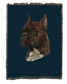 Boxer Brindle Cotton Woven Throw