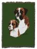 Boxer with Puppy Cotton Woven Throw