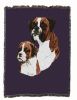 Boxer with Puppy Cotton Woven Throw