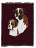 Boxer with Puppy Cotton Woven Throw