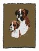 Boxer with Puppy Cotton Woven Throw