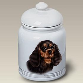 Cavalier King Charles Spaniel - Black and Tan - Best of Breed Ceramic Treat Jar