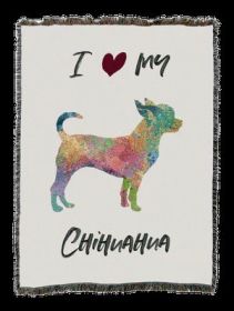 Chihuahua Splash Cotton Woven Throw
