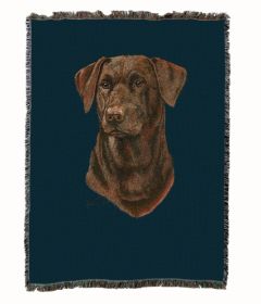 Labrador Retriever 2 - Chocolate - Cotton Woven Throw