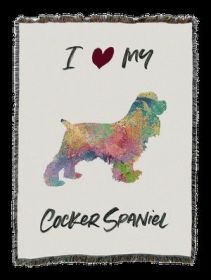 Cocker Spaniel Splash Cotton Woven Throw