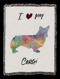 Corgi Splash Cotton Woven Throw
