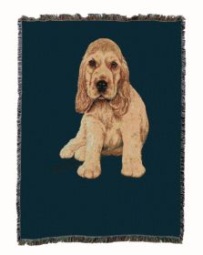 Cocker Spaniel - Puppy - Cotton Woven Throw