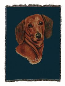 Dachshund - Red - Cotton Woven Throw