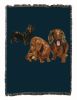 Dachshund Puppies Cotton Woven Throw