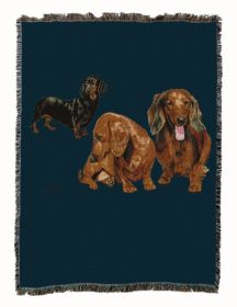 Dachshund Puppies Cotton Woven Throw