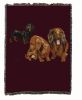 Dachshund Puppies Cotton Woven Throw