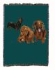Dachshund Puppies Cotton Woven Throw