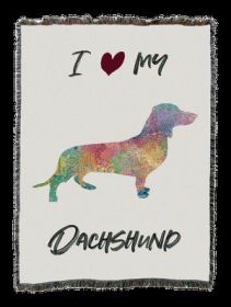 Dachshund Splash Cotton Woven Throw