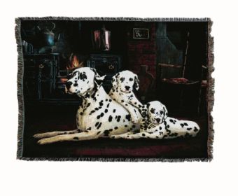 Dalmatian Family Cotton Woven Throw