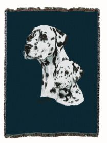 Dalmatian with Puppy Cotton Woven Throw