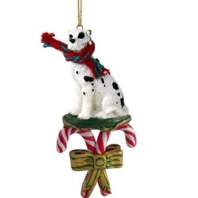 Great Dane - Harlequin - Uncropped - Candy Cane Ornament