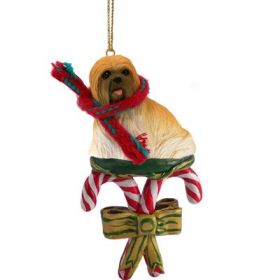 Lhasa Apso - Brown - Candy Cane Ornament