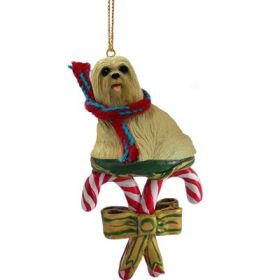 Lhasa Apso - Blonde - Candy Cane Ornament