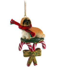 Lhasa Apso - Brown - Sport Cut - Candy Cane Ornament