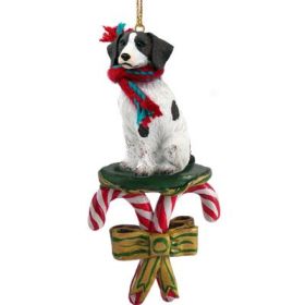 Brittany - Liver and White - Candy Cane Ornament