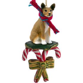 Basenji - Candy Cane Ornament