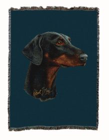 Doberman 2 Cotton Woven Throw