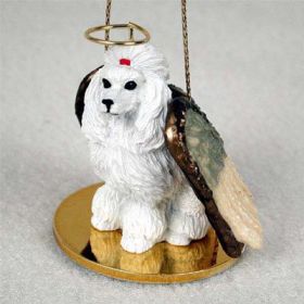 Poodle - White - Angel Ornament